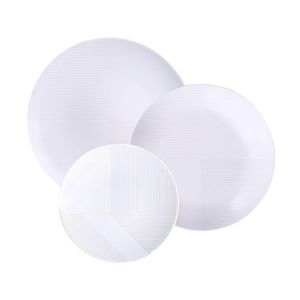 Jogo De Pratos Tramontina Grid 12 Peças Em Porcelana Decorada Decorado 96589031