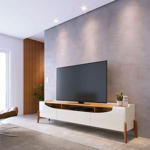 Rack Bancada Para Sala Ambiente Studio 2.2 Off White Nature - Imcal