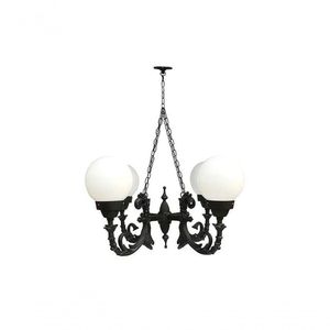 Lustre Colonial Paris com Corrente em Alumínio 04 Globos