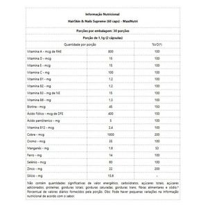 Hairskin E Nails Supreme (60 Caps) - Padrão: único