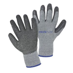 Luva Tricotada Látex Corrugado Proteplus Cinza - 10-xg
