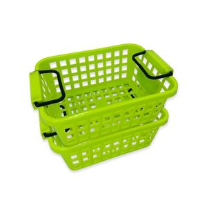 Cesta Organizadora Decorativa Empilhável Multiuso Verde Com Preto