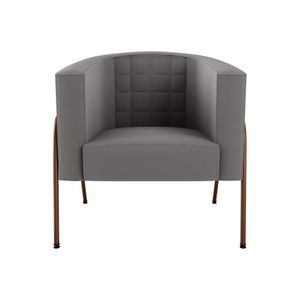 Poltrona Decorativa Base Em Metal Grafite Lisboa Cinza Matrix Cinza-bronze