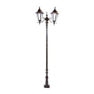 Poste Colonial Jardim Verona 02 Luminárias Alumínio 211Cm