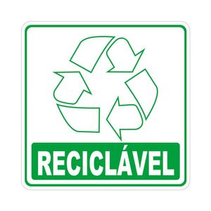 Adesivo Lixo Reciclavel 10cmx10cm Nome Do Desenho Reciclável
