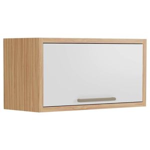 Módulo Cozinha Ronipa Syrah Armário Geladeira Com 1 Porta Basculante 80cm Amendoa Branco Ronipa