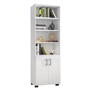 Livreiro Office Com Portas Pequenas Branco Trama - Móveis Leão