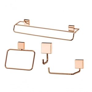 Kit Banheiro Lavabo 4 Peças Rose Gold Future