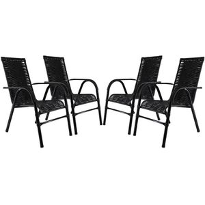 Conjunto Com 4 Cadeiras Bela Fibra Sintética Preto