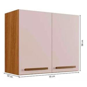 Armário De Cozinha Aéreo Cristal 2 Portas Arte Móveis Cinamomo Off