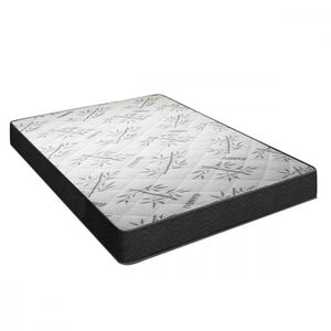 Colchão De Casal Kairo Eps D33 138x188x19 Preto E Branco Bambu Portobel Preto Com Branco
