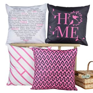 Kit 4 Capas De Almofadas Decorativa Home Pink