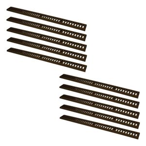 Kit 10 Ralo Grelha Linear Caixilho Alumínio Marrom 10x100cm