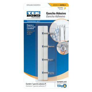 Gancho De Plástico Zafira 500g Branco E Metal