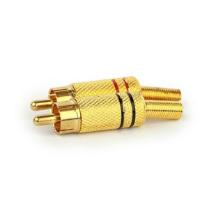 Plug Rca Dourado 4mm - Vermelho