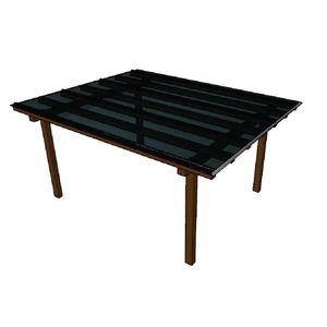 Kit Policarbonato Fume 4mm 3,00m X 4,00m - Perfis Naturais