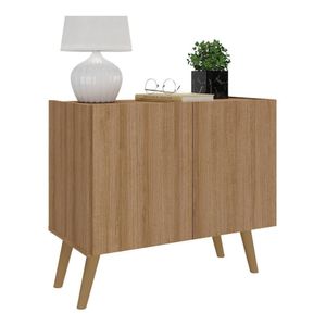 Mesa De Cabeceira Retrô 2 Portas Multimóveis Mp4133 Rustic/natural Rustic/natural