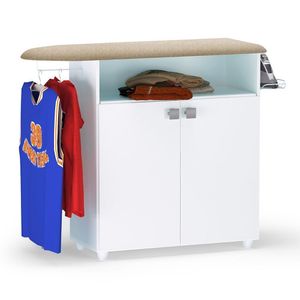 Tábua De Passar Roupa Bianca Max Com Balcão 2 Portas Branco - Ajl Móveis Branco