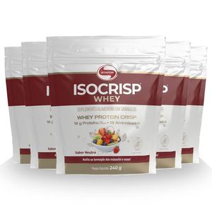 Kit 5 Isocrisp Whey Protein Crisp Vitafor Pouch 240g Neutro