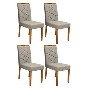 Conjunto 4 Cadeiras Caroline Ipê-marrom Claro - Pr Móveis Marrom Claro