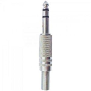Plug P10 Estéreo Metal Com Mola Niquelado Genérico Storm - Pct - 50 [f002]