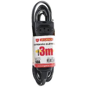 Extensao Cabo Pp Plano 3x0,75 3 Metros Preta 57