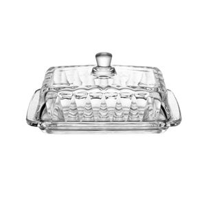 Manteigueira De Cristal De Chumbo Com Tampa Radial