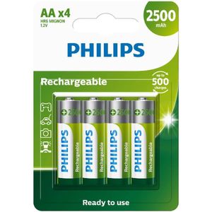 Pilha Recarregável Aa 2500Mah Blister Com 4 Unidades R6B4Rtu