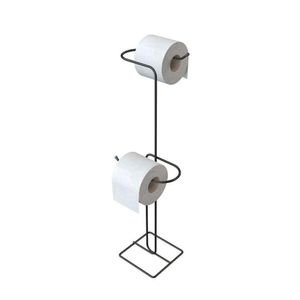 Suporte Duplo Para Papel Higiênico De Chão - Stolf Preto