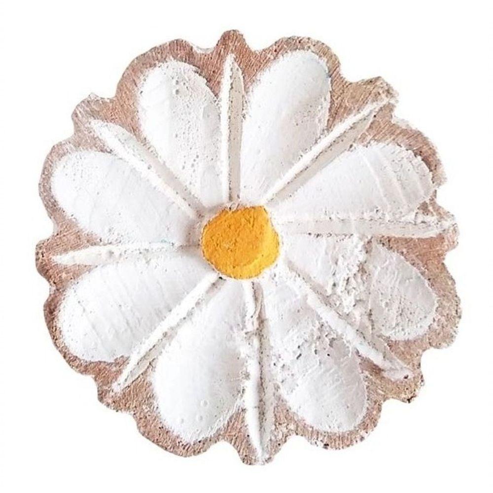 Kit Para Banheiro Com 2 Porta Papel Higiênico E 2 Toalheiros Rustico Flor Branca Cor Branco