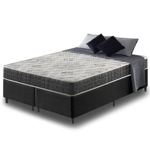 Cama Box Queen Size Preto + Colchão San Francisco 158cm