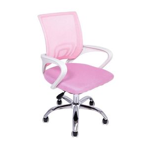 Cadeira De Escritório Begonia Tela Mesh Ergonômica Giratória Rosa