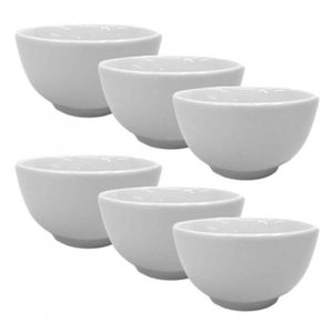 Jogo 6 Tigela Cumbuca Bowl Porcelana Branca 500ml K Icaneca
