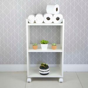 Nicho Organizador Móvel Multiuso Branco Para Banheiro Com Rodízio 40cm