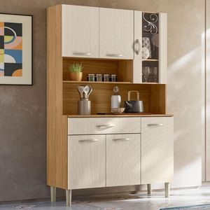 Armário De Cozinha Compacta Mdf 6 Portas Golden Plus Freijó-soft