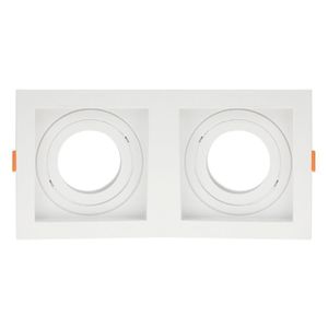 Spot De Embutir Quadrado Recuado Duplo Mr16 Direcionável Branco