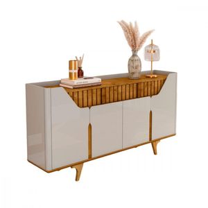 Aparador Buffet Danubio Off White Com Naturalle Bechara Off White Com Natural