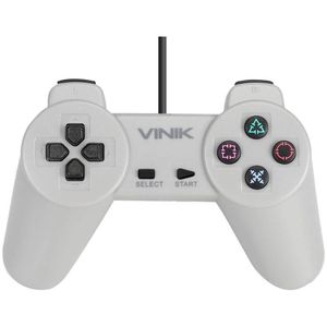 Controle Pc Usb Ps1/playstation 1 Cinza - Retrô - Vinik Play