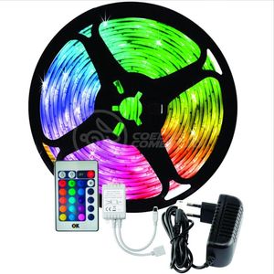 Fita Led 5M Rgb 16 Cores 5050 300 Leds + Fonte + Controle.