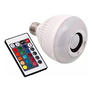 Lâmpada Musical Caixa Som 12w Bluetooth Luz Led Rgb Com Controle