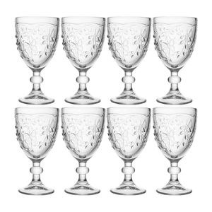 Jogo 8 Taça De Vidro água Sucos New Butterfly Borboletas Flores 320ml Lyor