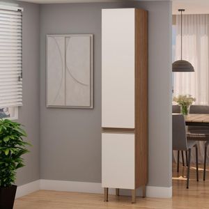 Paneleiro 2 Portas Multiuso Ébano Fosco Off White Fosco Genialflex