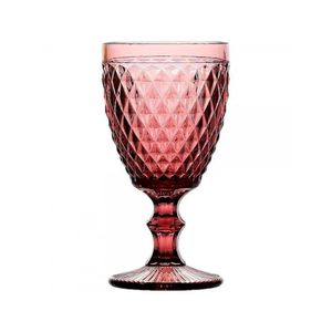 Jogo 6 Taças P-agua Vidro Bico De Abacaxi Lílas 325ml Lyor