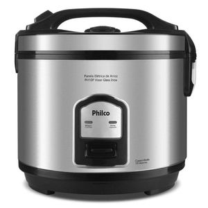 Panela De Arroz Elétrica PH10P Com 10 Xicaras Philco Preto/inox 110V