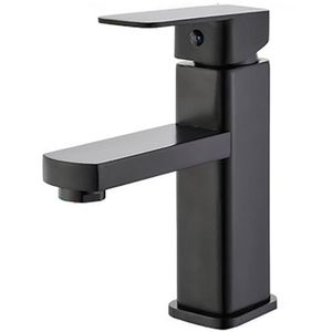 Torneira Monocomando Misturador 18cm Lorben Banheiro Quadrada Baixa Preto Fosco