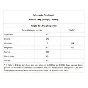 Natural Sleep (60 Caps) - Padrão: único