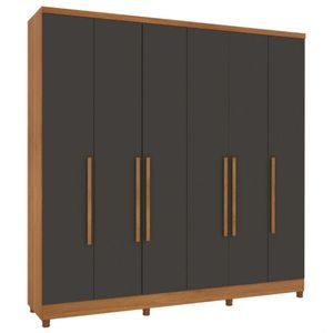 Guarda Roupa Casal Veneza 6 Portas 4 Gavetas Tcil Móveis Cinamomo Grafite