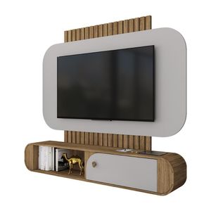 Painel Suspenso Jurere TV até 55" 1 Porta Cinamomo/Off White