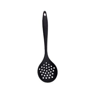Escumadeira Vazada De Silicone Preta 28cm Emcasatem