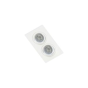 Spot De Embutir Plano Save Energy Para 2 Lâmpadas Mr16 Gu10 Bivolt Branco
